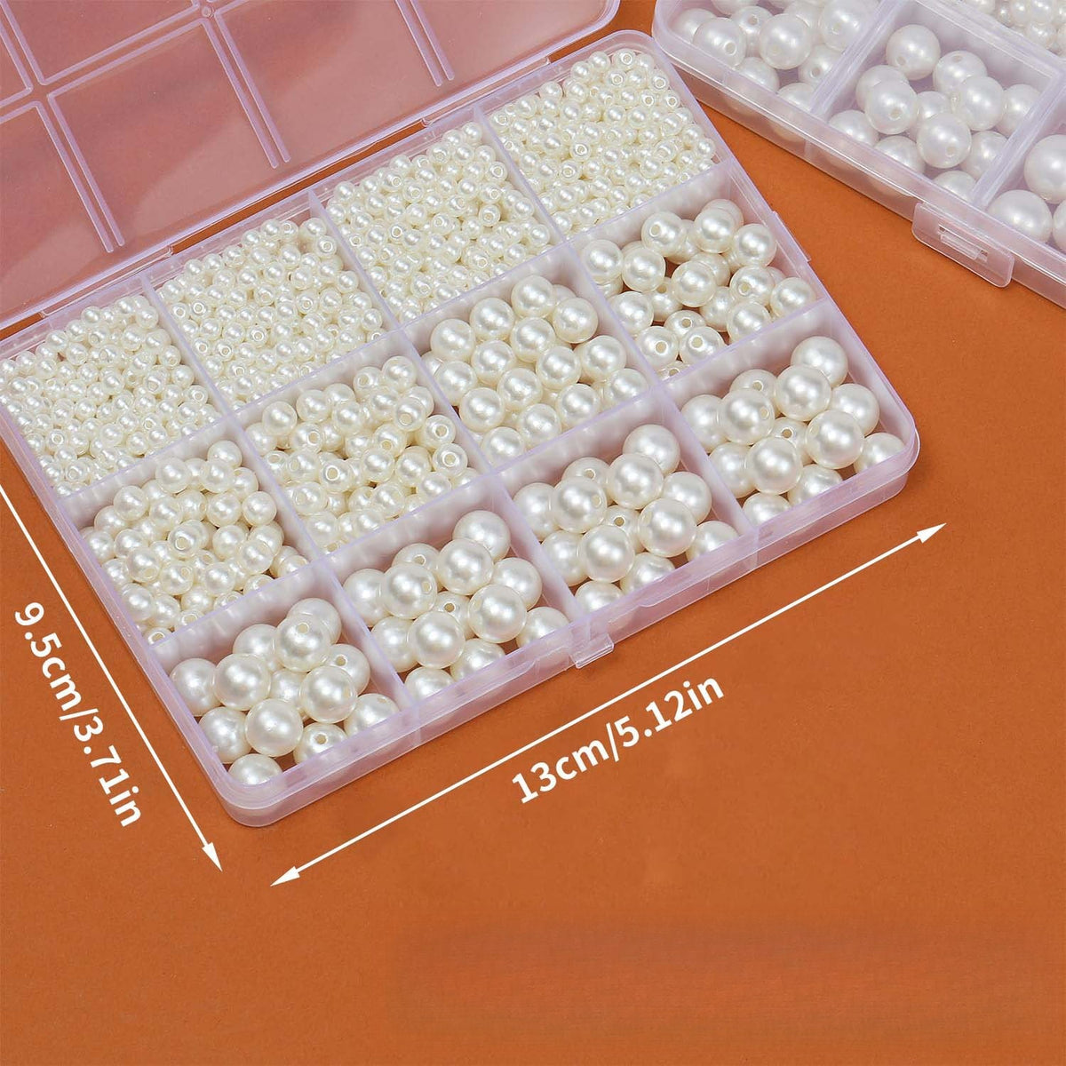 Mixed-assortment drilled ABS faux pearl beads for DIY jewelry making (bracelets, necklaces, hair accessories).