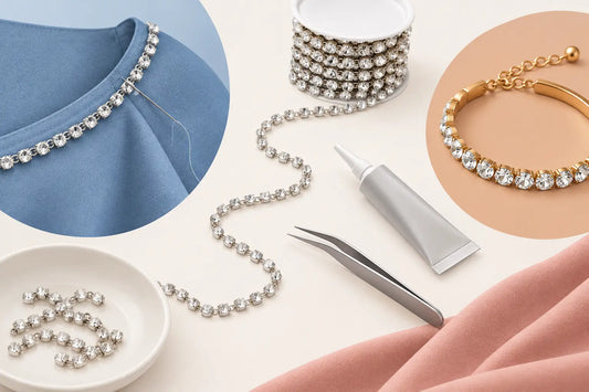 How to Attach Rhinestone Chain to Fabric and Jewelry