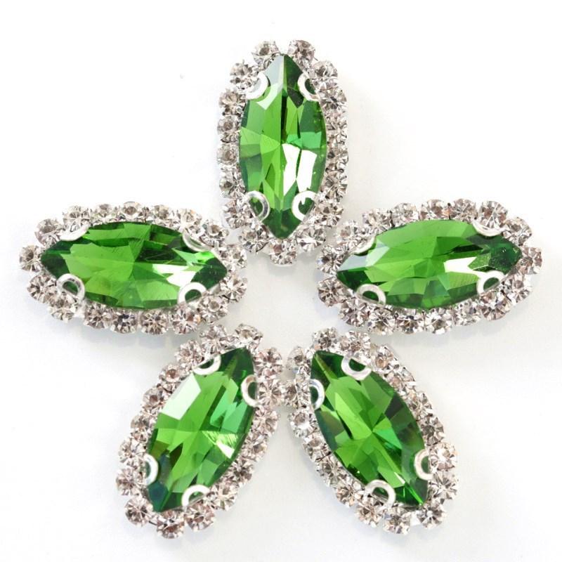 Navette with claw sew on Crystal Buckle Wedding Dress Accessory 7x15mm 9x18mm