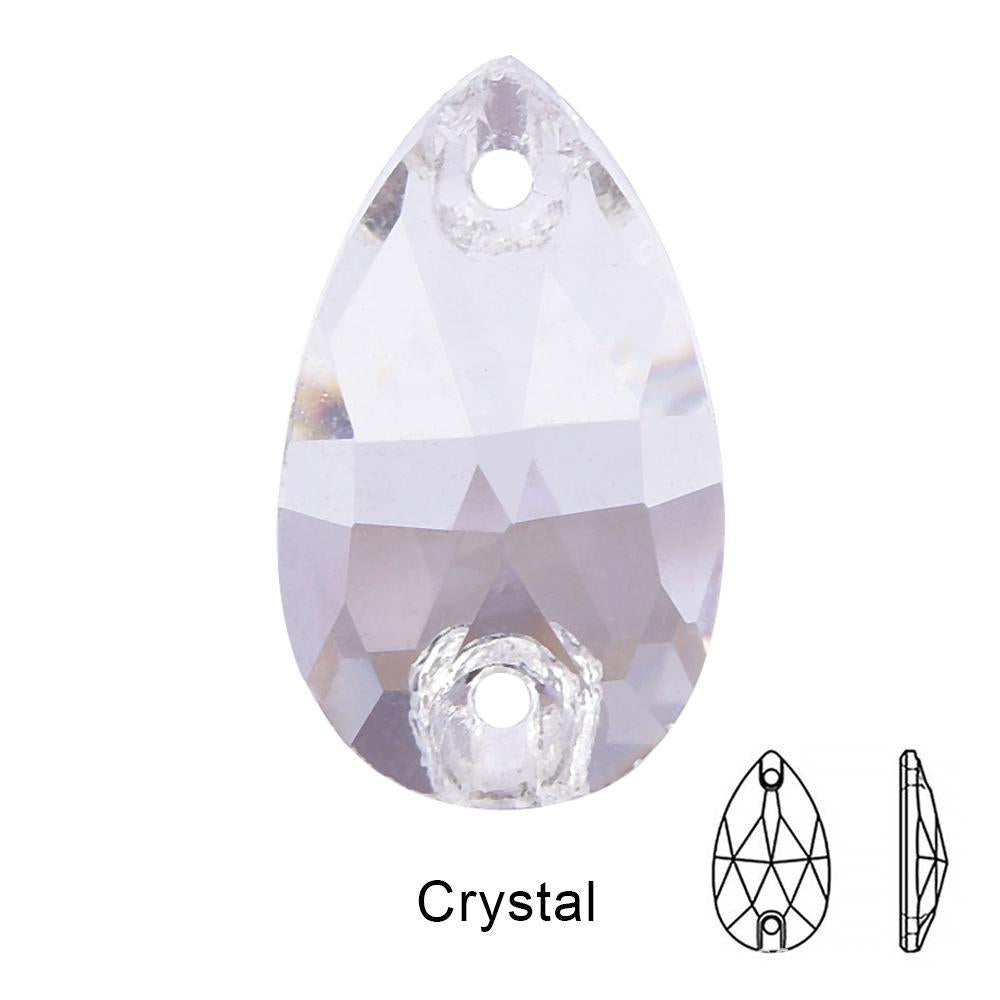 teardrop Crystal Glass Sewing Rhinestones Sew On Flatback Rhinestone Wedding Dress Accessories DIY Garment Making