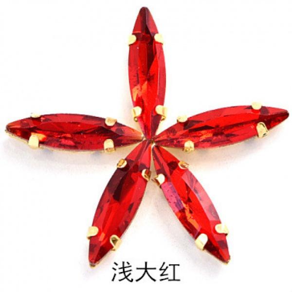 50pcs 4x15mm gold Claw sew on rhinestones flatback glass crystal loose rhinestones with holes diy clothing accessories