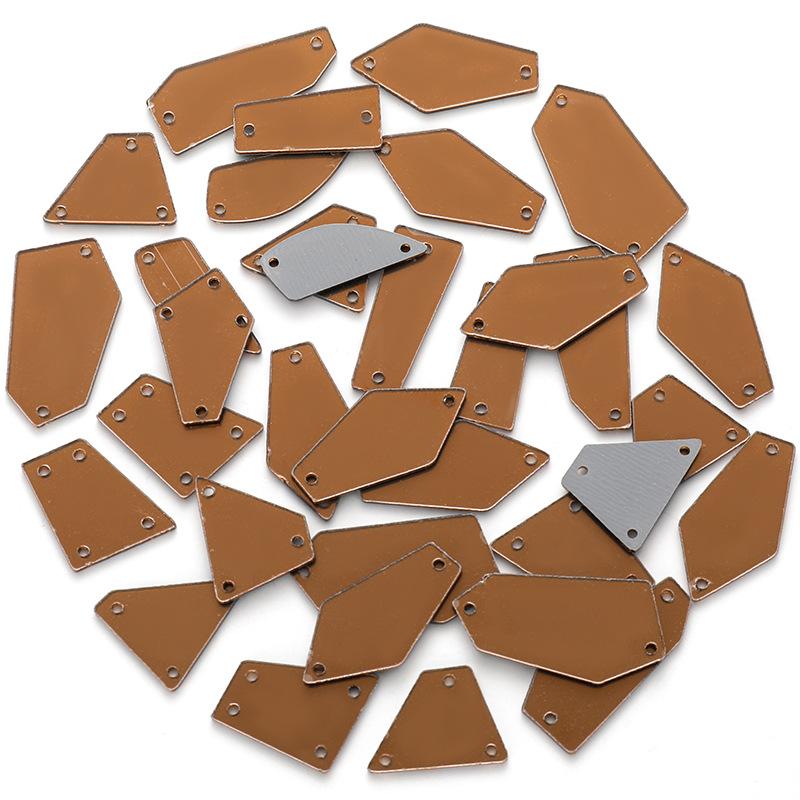 50pcs Mixed acrylic mirror, hand sewn drill, DIY clothing, wedding accessories, lenses, plastic shaped drill, patch