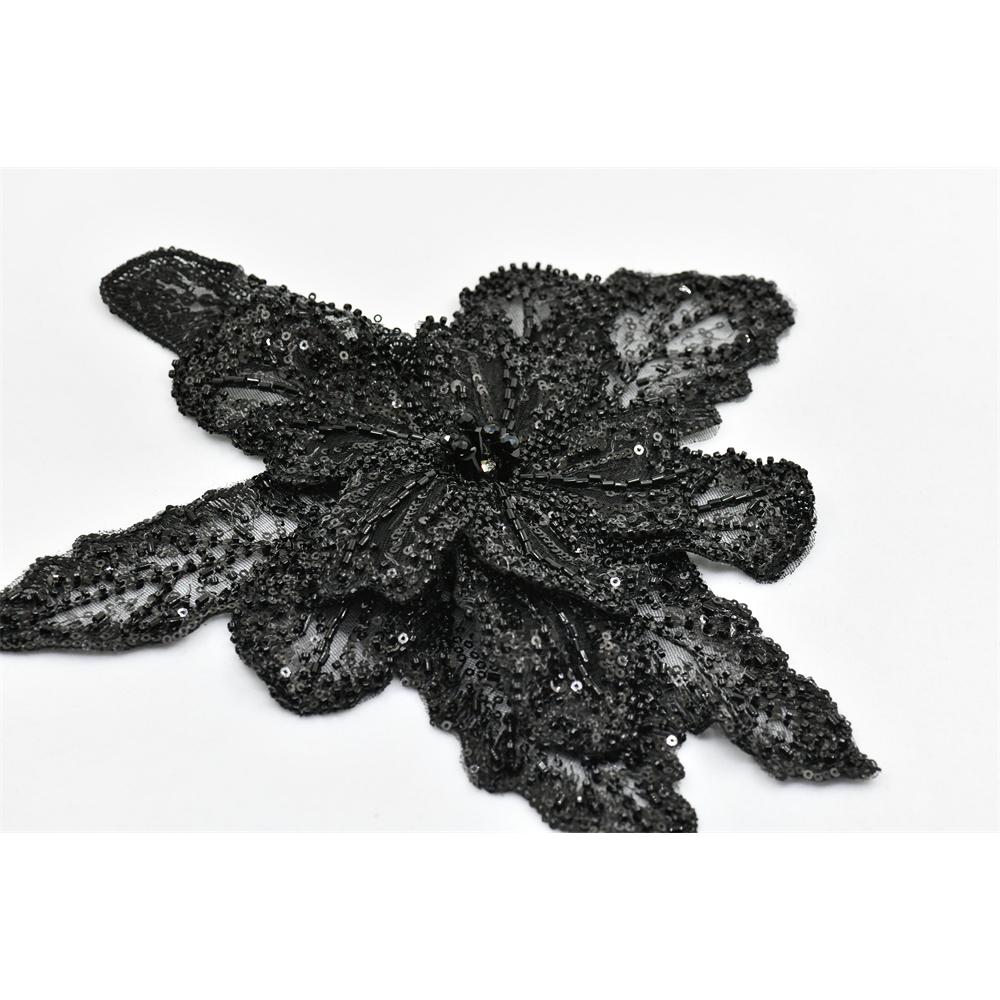 1pcs pin Multi-layer Lace Sequin Studded 3D Flower Patch DIY Clothing Decorative Applique Sweater Coat Accessories