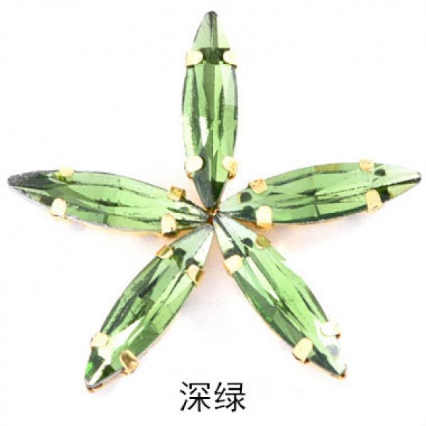 50pcs 4x15mm gold Claw sew on rhinestones flatback glass crystal loose rhinestones with holes diy clothing accessories