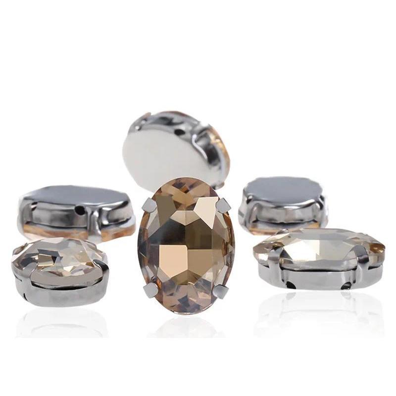 oval shape  Beads with claw  Fancy Stones sew on Rhinestone For Clothes Shoes  bags clothing DIY