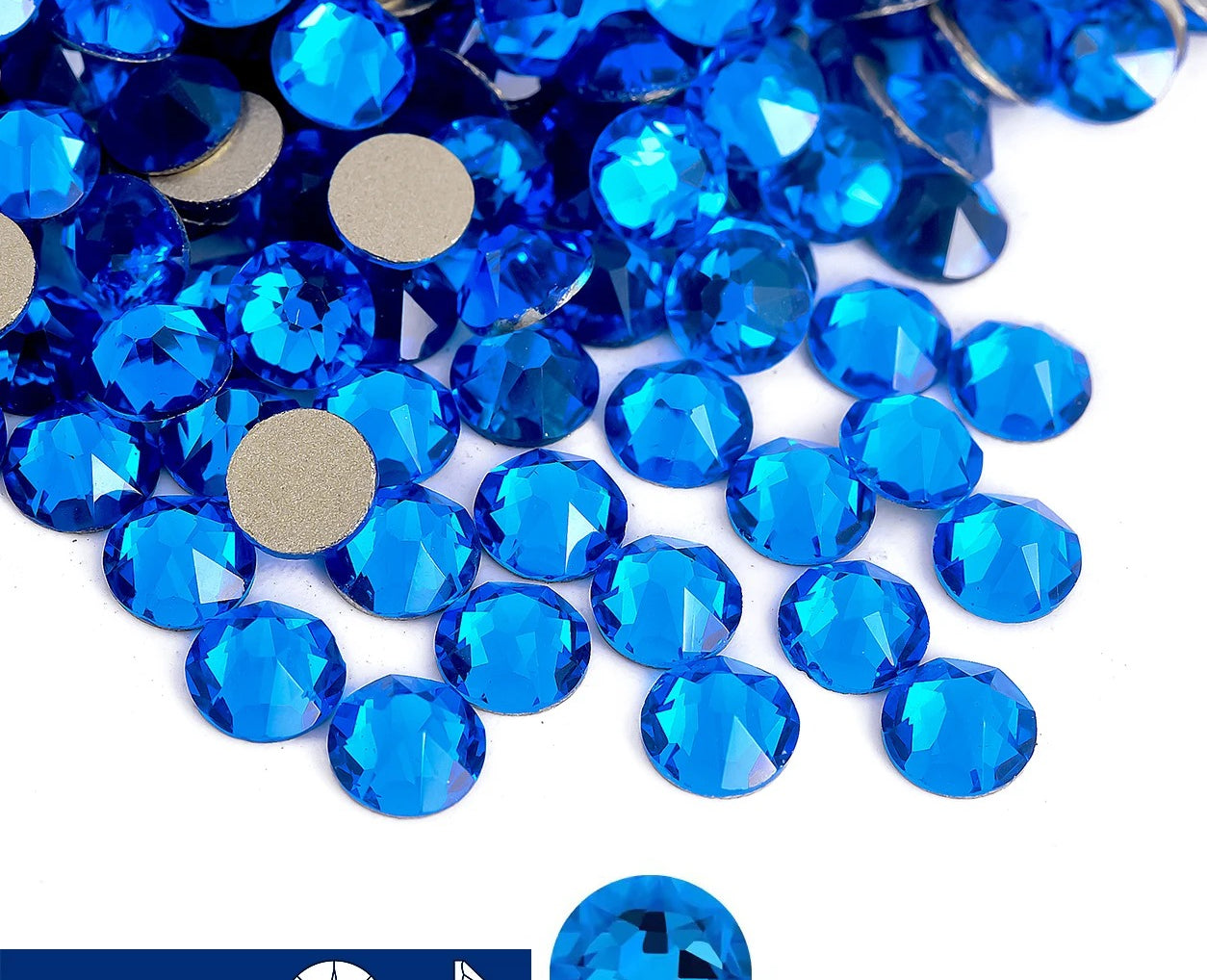 16cut face  Non Hotfix Glass Crystal Rhinestones for Nail Art Stick-On Flat Back Strass Gems 16 Cuts DIY Nail Decoration