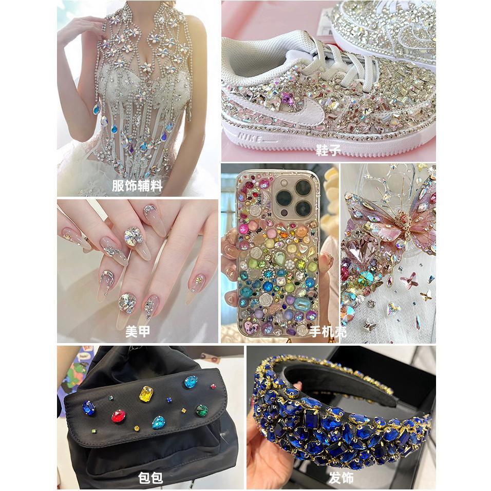 jelly color Teardrop Rhinestones For Needlework Sew On Crystal Buckle Stones With Gold Silver Claws DIY Womens Belts Dress Acces Sewing