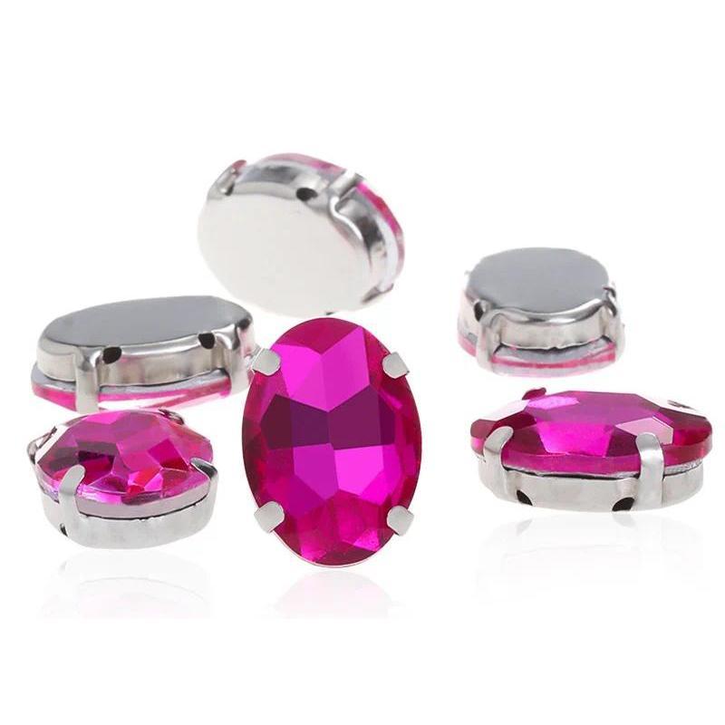 oval shape  Beads with claw  Fancy Stones sew on Rhinestone For Clothes Shoes  bags clothing DIY