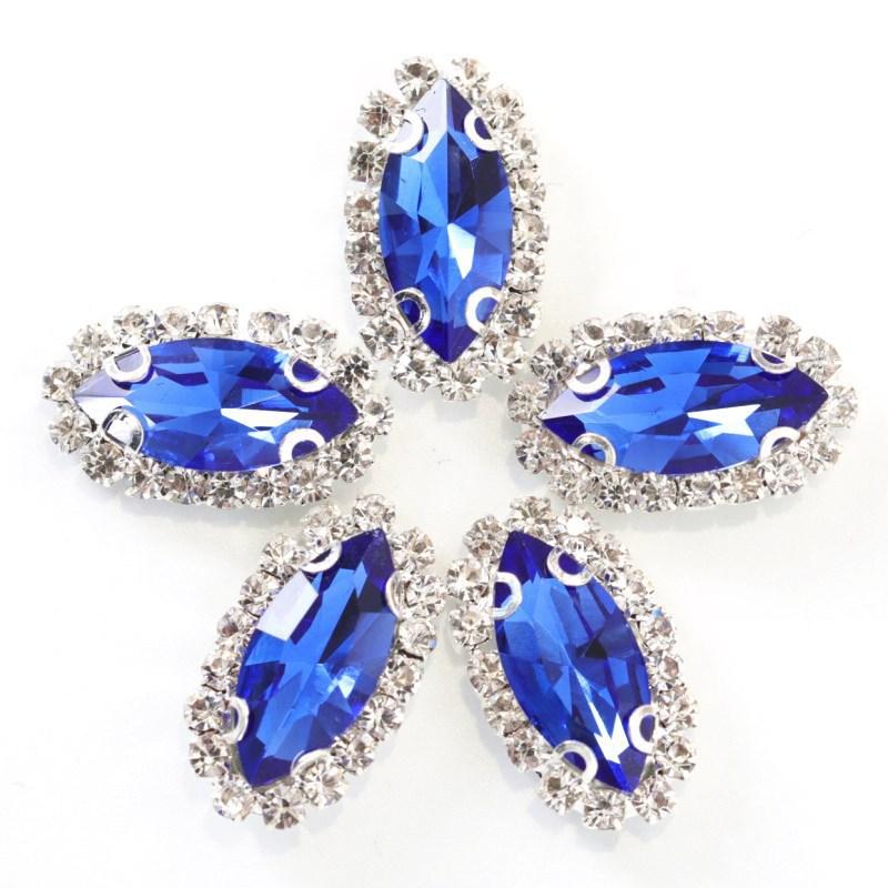 Navette with claw sew on Crystal Buckle Wedding Dress Accessory 7x15mm 9x18mm