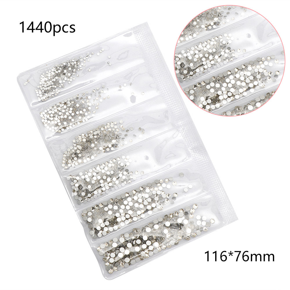 Nail art jewelry DIY Guomao ab diamond crystal flat bottom glass diamond rhinestone six grid nail sequins nail art diamond