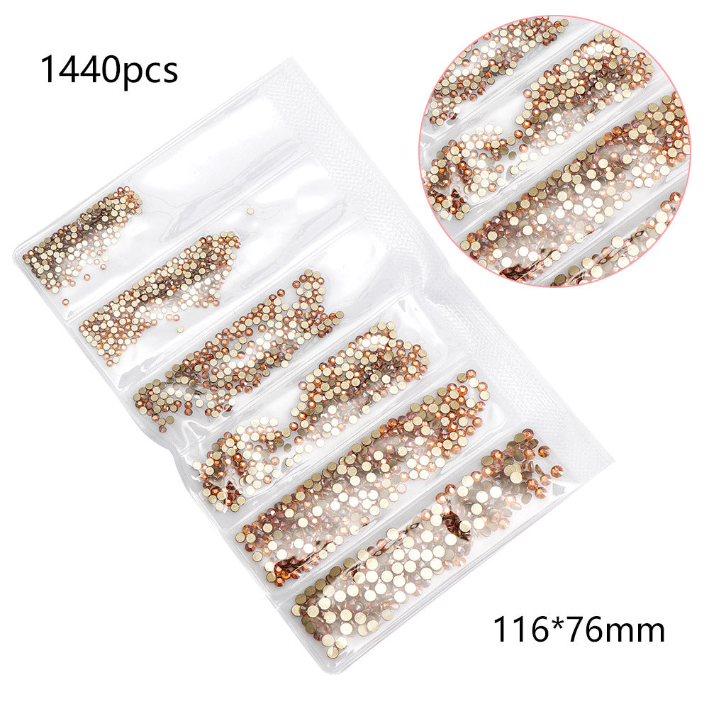 Nail art jewelry DIY Guomao ab diamond crystal flat bottom glass diamond rhinestone six grid nail sequins nail art diamond