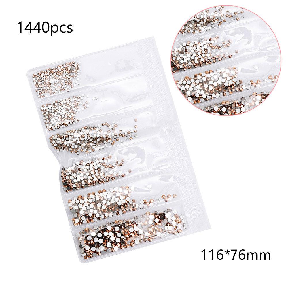 Nail art jewelry DIY Guomao ab diamond crystal flat bottom glass diamond rhinestone six grid nail sequins nail art diamond