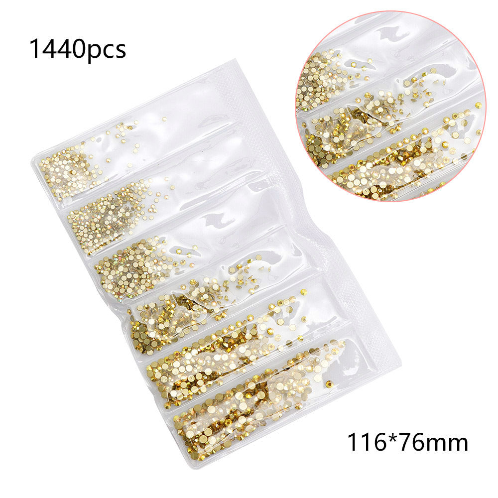 Nail art jewelry DIY Guomao ab diamond crystal flat bottom glass diamond rhinestone six grid nail sequins nail art diamond