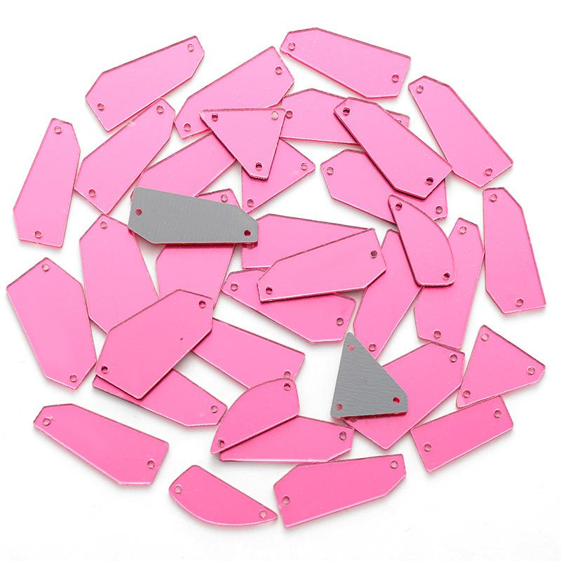 50pcs Mixed acrylic mirror, hand sewn drill, DIY clothing, wedding accessories, lenses, plastic shaped drill, patch