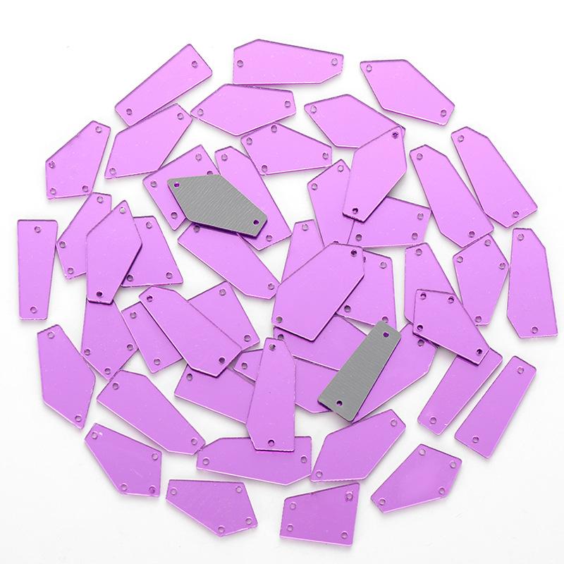 50pcs Mixed acrylic mirror, hand sewn drill, DIY clothing, wedding accessories, lenses, plastic shaped drill, patch