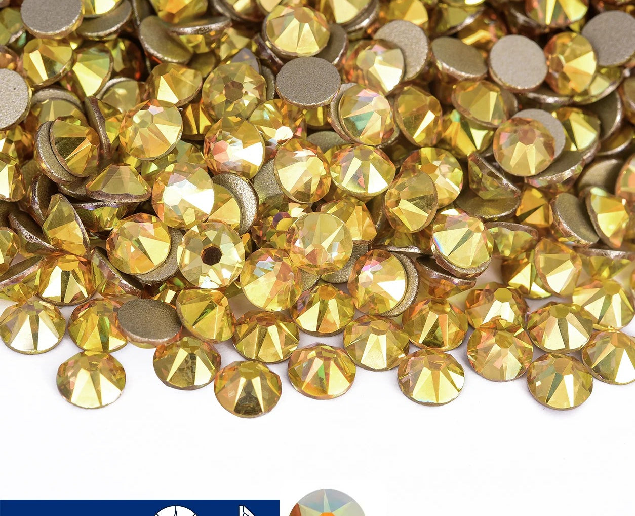 16cut face  Non Hotfix Glass Crystal Rhinestones for Nail Art Stick-On Flat Back Strass Gems 16 Cuts DIY Nail Decoration