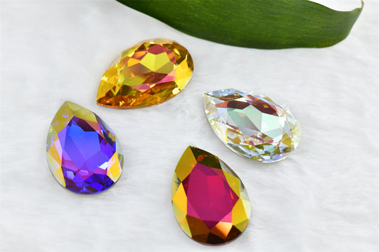 new k9 Sakura series lavender gold glass big stones 30x40mm rhinestones for decoration  teardrop  Diy crafts jewels crystal