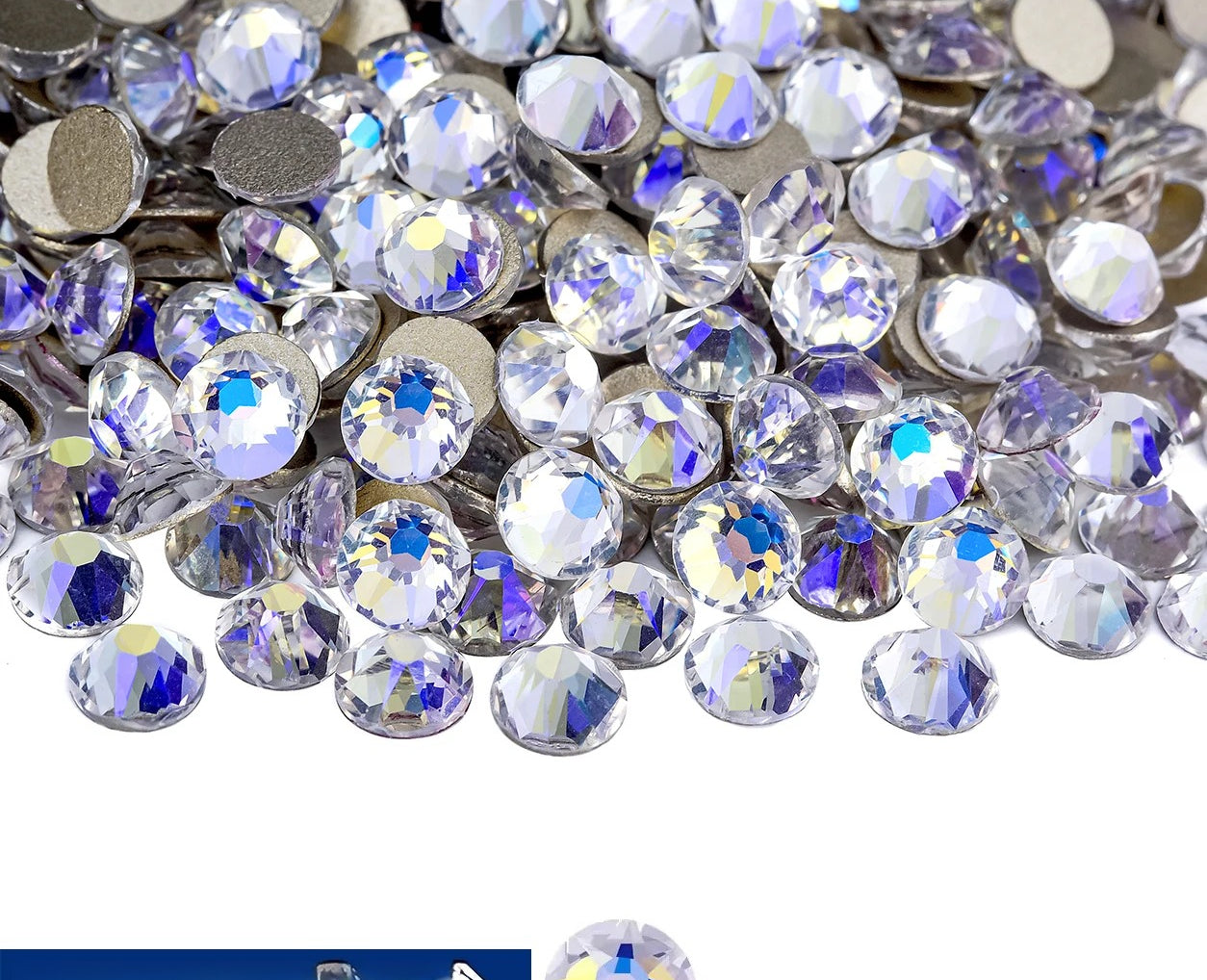 16cut face  Non Hotfix Glass Crystal Rhinestones for Nail Art Stick-On Flat Back Strass Gems 16 Cuts DIY Nail Decoration
