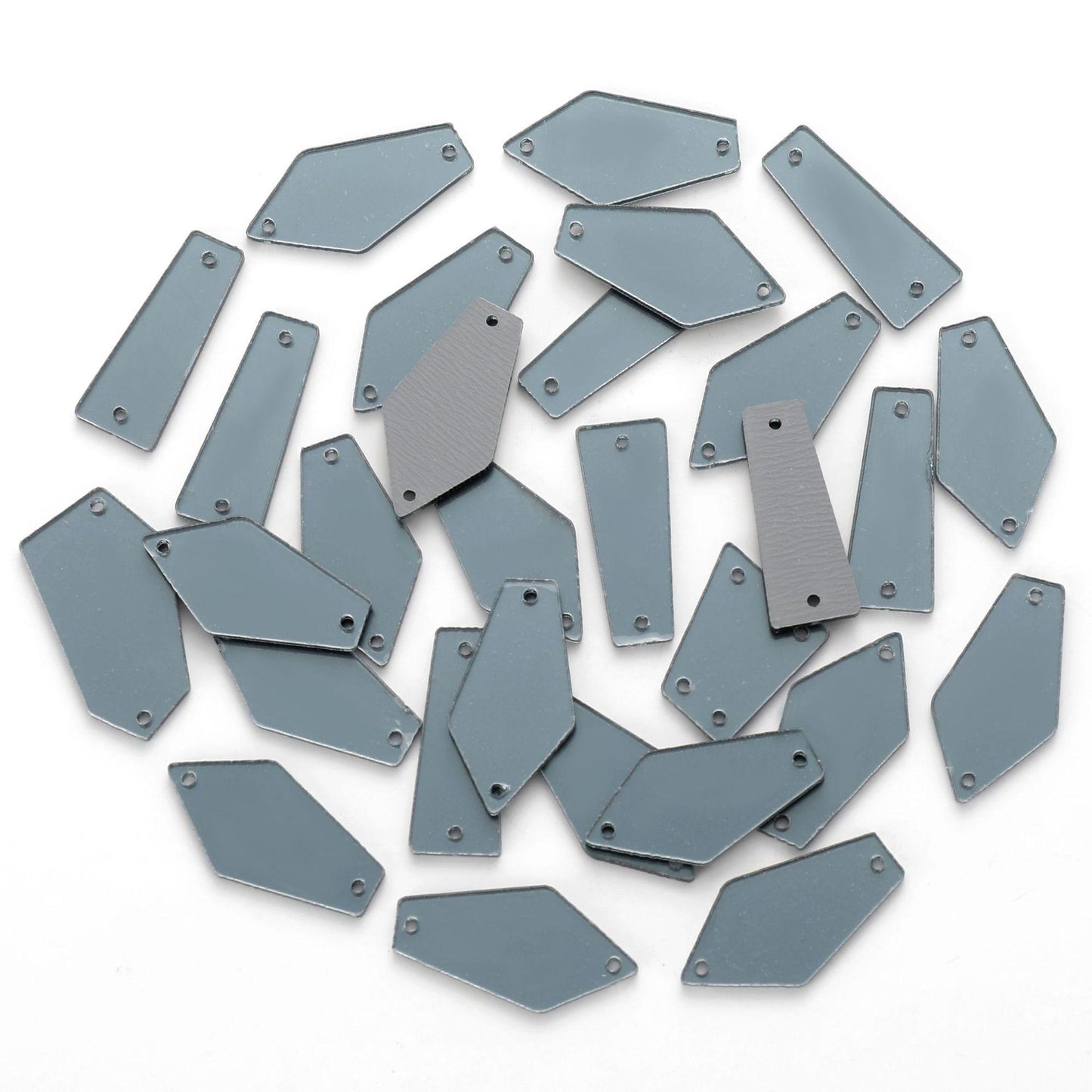 50pcs Mixed acrylic mirror, hand sewn drill, DIY clothing, wedding accessories, lenses, plastic shaped drill, patch