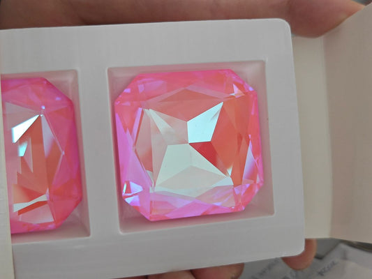 1 box K9 pink mocha ab  Beads Square 45mmx45mm large stones glass beads crystal rhinestones pintback super shinny