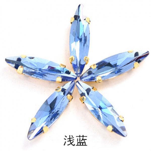 50pcs 4x15mm gold Claw sew on rhinestones flatback glass crystal loose rhinestones with holes diy clothing accessories