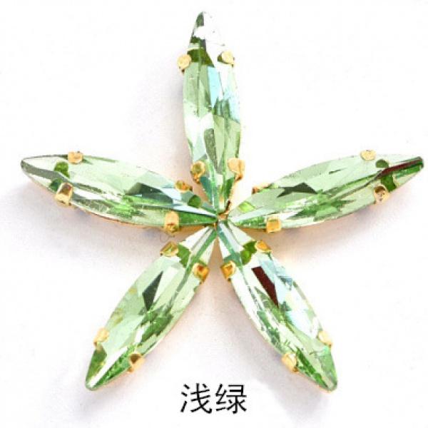 50pcs 4x15mm gold Claw sew on rhinestones flatback glass crystal loose rhinestones with holes diy clothing accessories