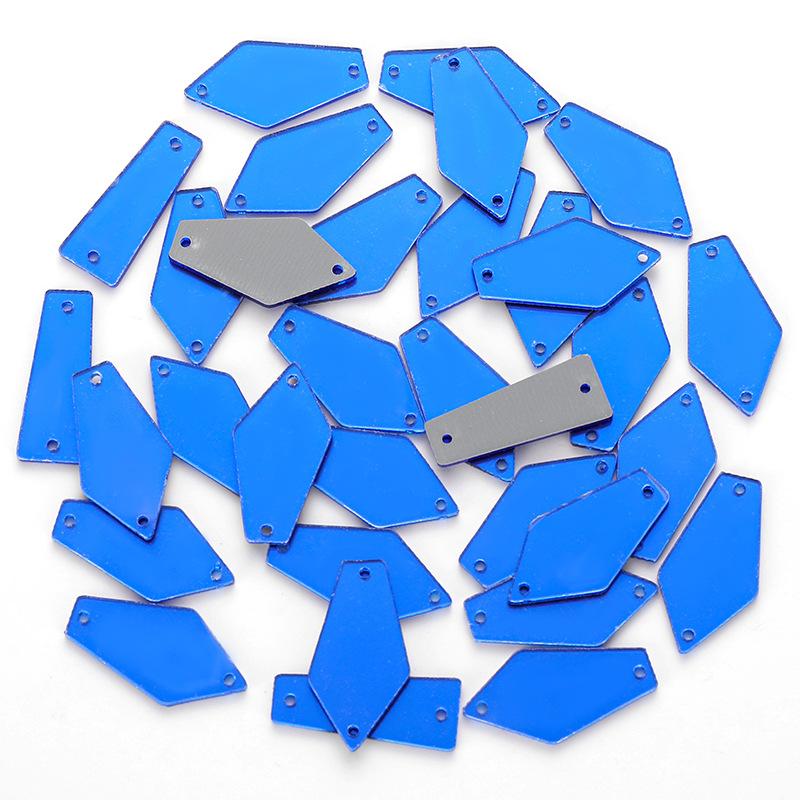 50pcs Mixed acrylic mirror, hand sewn drill, DIY clothing, wedding accessories, lenses, plastic shaped drill, patch