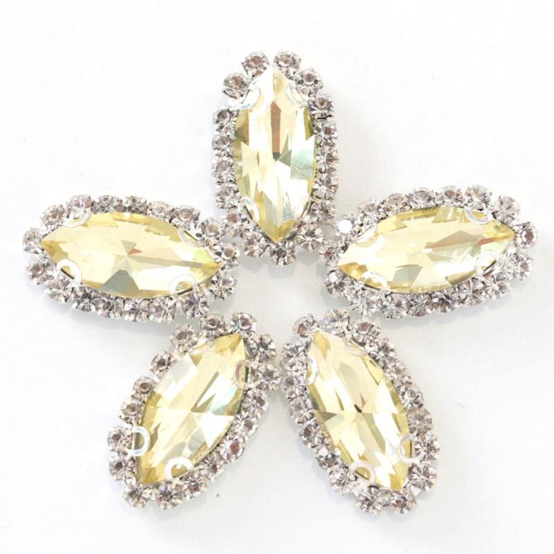 Navette with claw sew on Crystal Buckle Wedding Dress Accessory 7x15mm 9x18mm