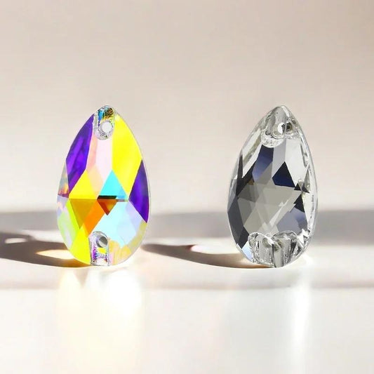 High quality  k9 super fancy teardrop Strass rhinestones glass flatback crystal ab Costume crafts sewing appliques for clothing