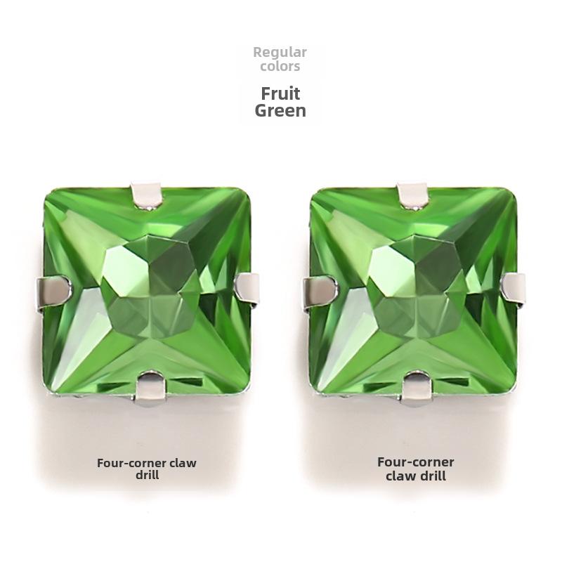 Square Corner Hand Sewing Glass Drill with Hole Claw Drill DIY Wedding Dress Clothing Accessories Shoe Hat Bag Accessories