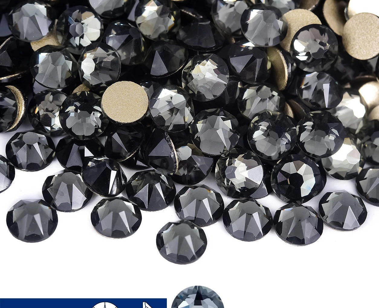 16cut face  Non Hotfix Glass Crystal Rhinestones for Nail Art Stick-On Flat Back Strass Gems 16 Cuts DIY Nail Decoration