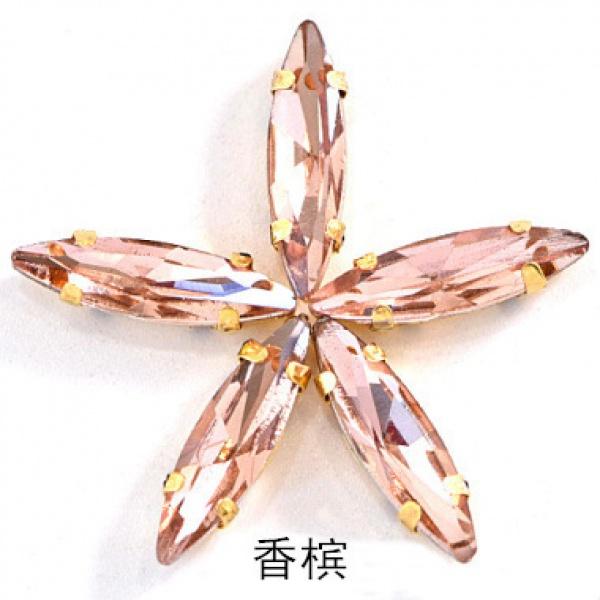 50pcs 4x15mm gold Claw sew on rhinestones flatback glass crystal loose rhinestones with holes diy clothing accessories