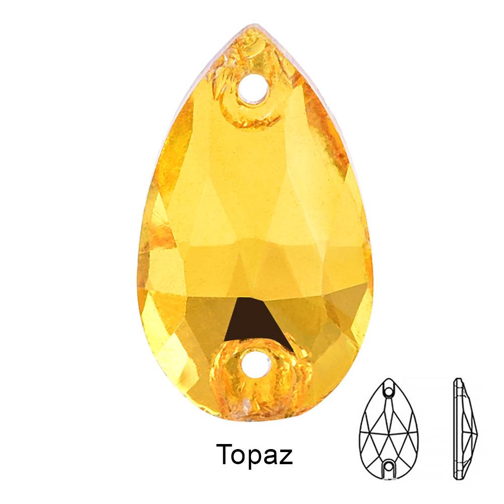 teardrop Crystal Glass Sewing Rhinestones Sew On Flatback Rhinestone Wedding Dress Accessories DIY Garment Making