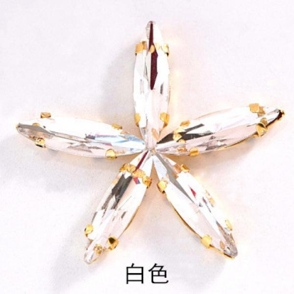 50pcs 4x15mm gold Claw sew on rhinestones flatback glass crystal loose rhinestones with holes diy clothing accessories