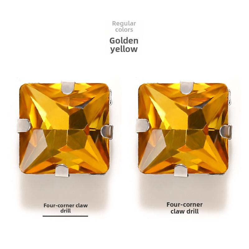 Square Corner Hand Sewing Glass Drill with Hole Claw Drill DIY Wedding Dress Clothing Accessories Shoe Hat Bag Accessories