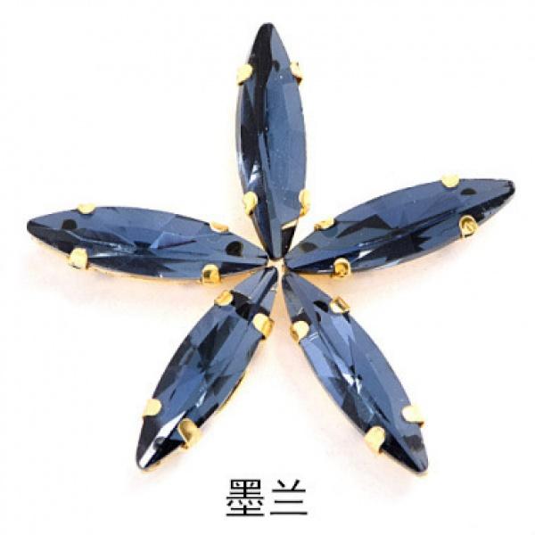 50pcs 4x15mm gold Claw sew on rhinestones flatback glass crystal loose rhinestones with holes diy clothing accessories