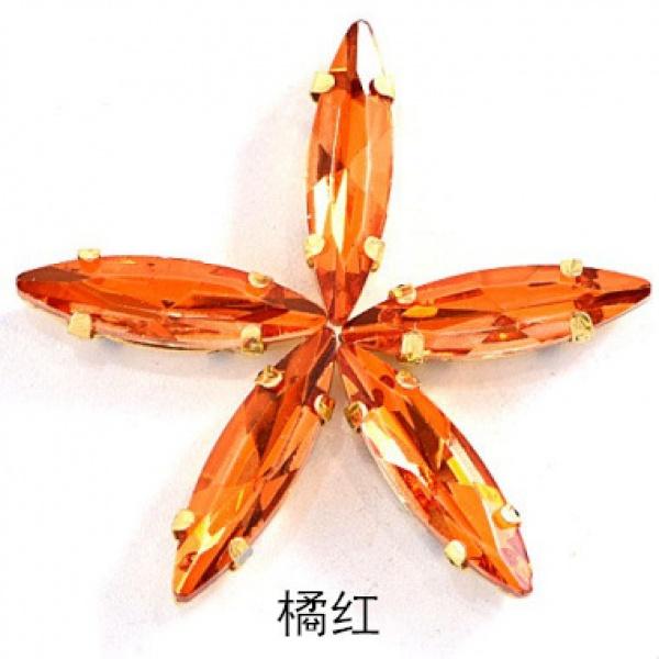 50pcs 4x15mm gold Claw sew on rhinestones flatback glass crystal loose rhinestones with holes diy clothing accessories