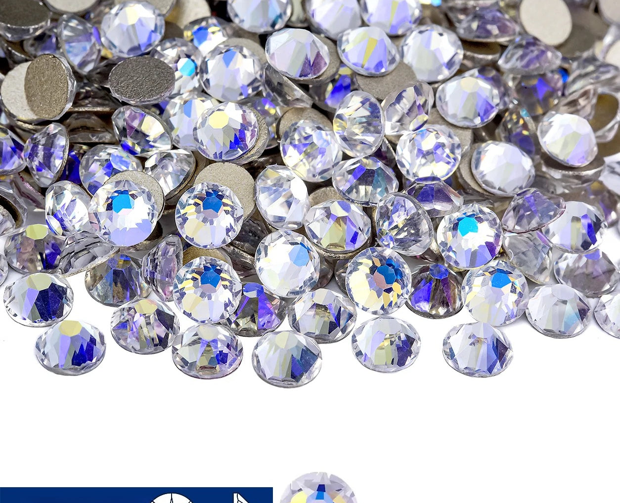 16cut face  Non Hotfix Glass Crystal Rhinestones for Nail Art Stick-On Flat Back Strass Gems 16 Cuts DIY Nail Decoration