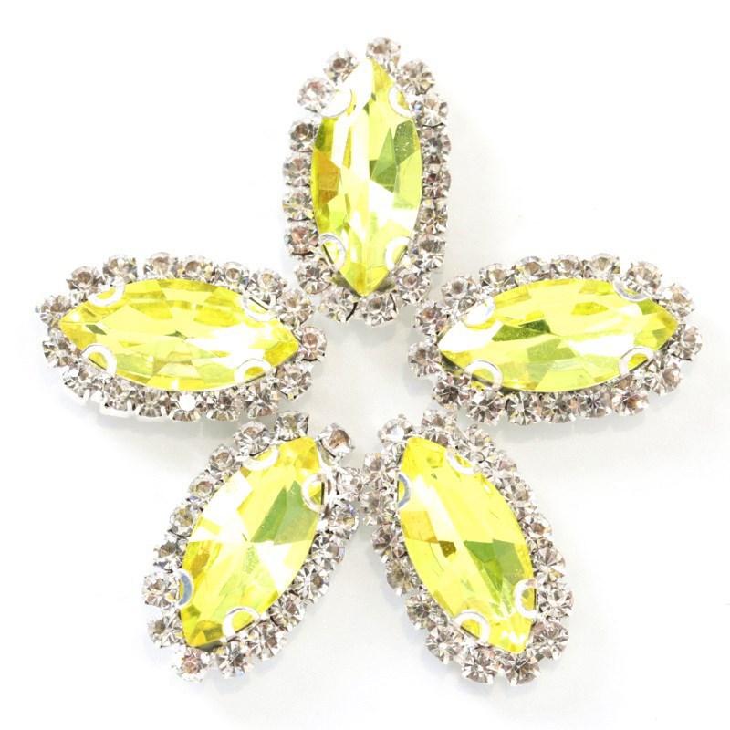 Navette with claw sew on Crystal Buckle Wedding Dress Accessory 7x15mm 9x18mm