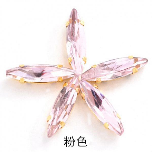 50pcs 4x15mm gold Claw sew on rhinestones flatback glass crystal loose rhinestones with holes diy clothing accessories