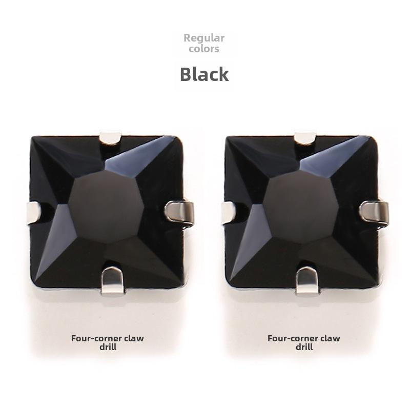 Square Corner Hand Sewing Glass Drill with Hole Claw Drill DIY Wedding Dress Clothing Accessories Shoe Hat Bag Accessories