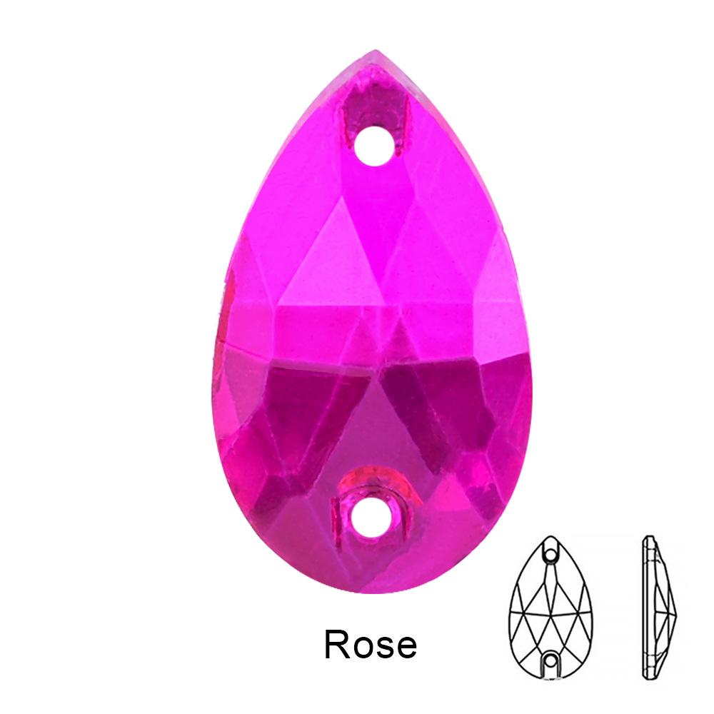 teardrop Crystal Glass Sewing Rhinestones Sew On Flatback Rhinestone Wedding Dress Accessories DIY Garment Making