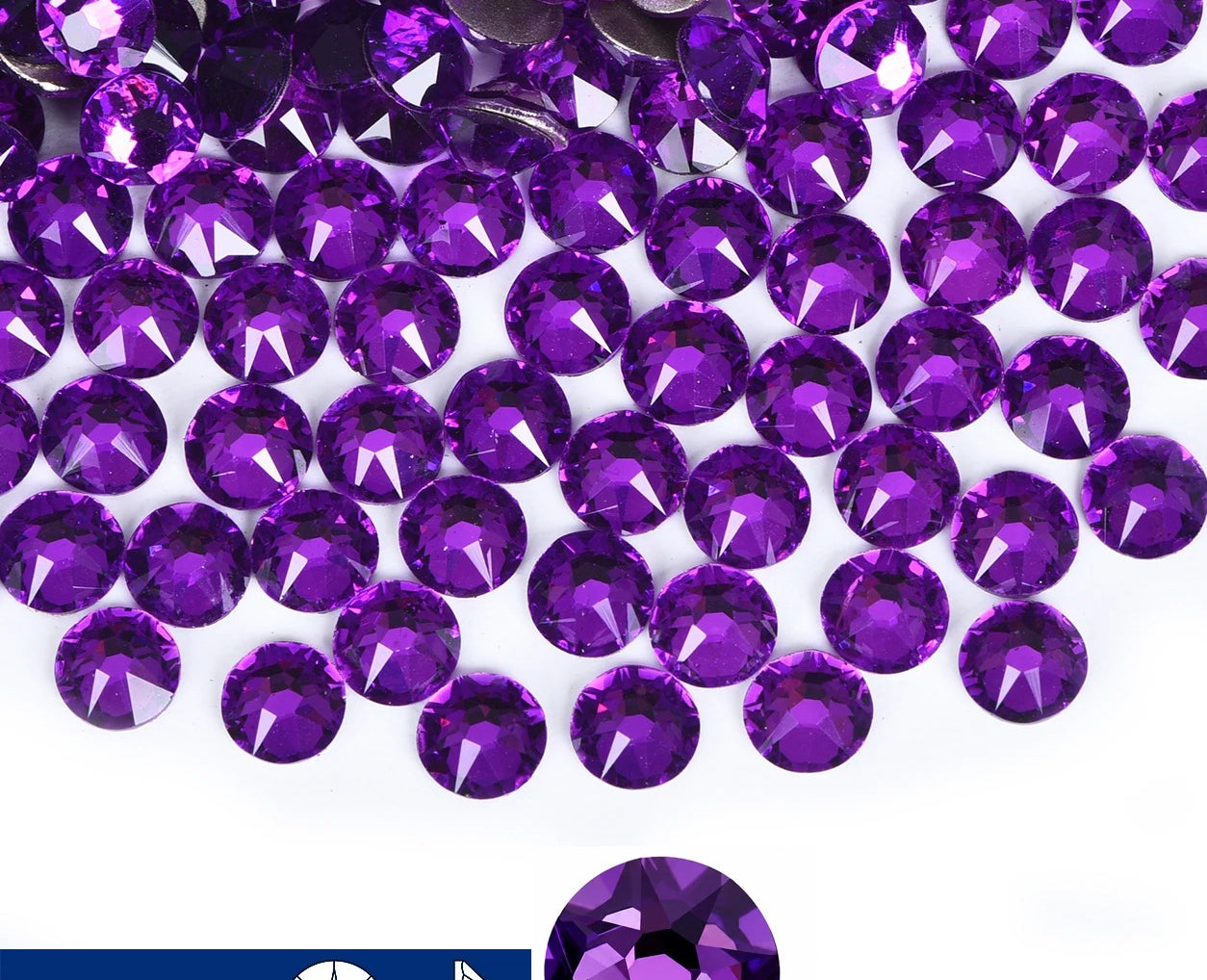 16cut face  Non Hotfix Glass Crystal Rhinestones for Nail Art Stick-On Flat Back Strass Gems 16 Cuts DIY Nail Decoration