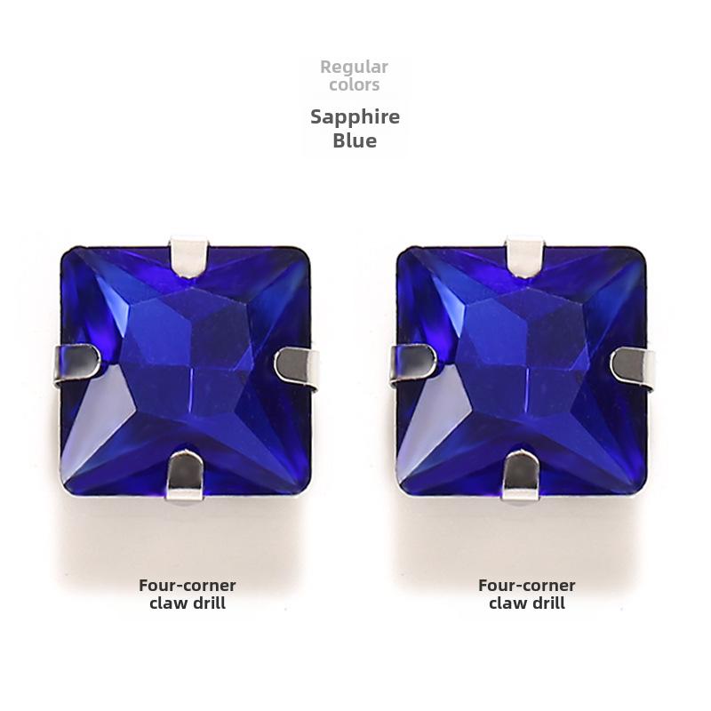 Square Corner Hand Sewing Glass Drill with Hole Claw Drill DIY Wedding Dress Clothing Accessories Shoe Hat Bag Accessories