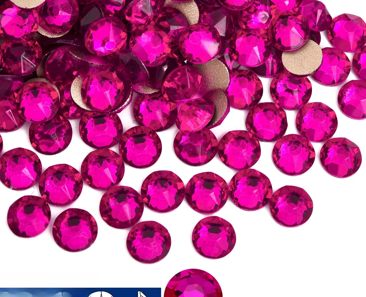 16cut face  Non Hotfix Glass Crystal Rhinestones for Nail Art Stick-On Flat Back Strass Gems 16 Cuts DIY Nail Decoration
