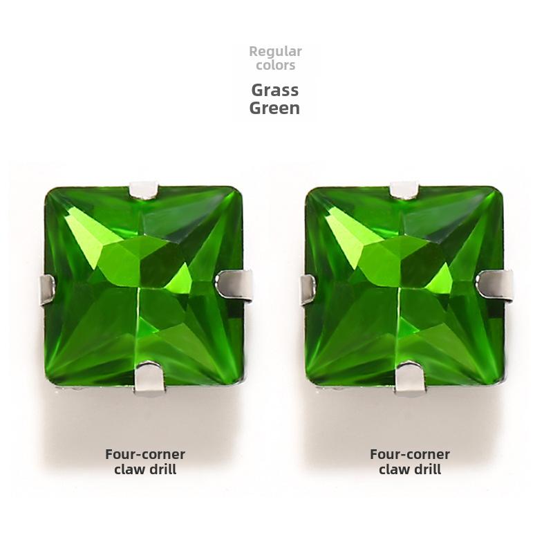 Square Corner Hand Sewing Glass Drill with Hole Claw Drill DIY Wedding Dress Clothing Accessories Shoe Hat Bag Accessories