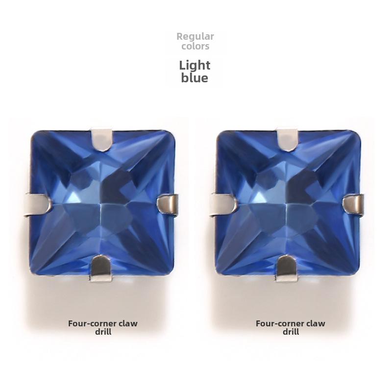 Square Corner Hand Sewing Glass Drill with Hole Claw Drill DIY Wedding Dress Clothing Accessories Shoe Hat Bag Accessories