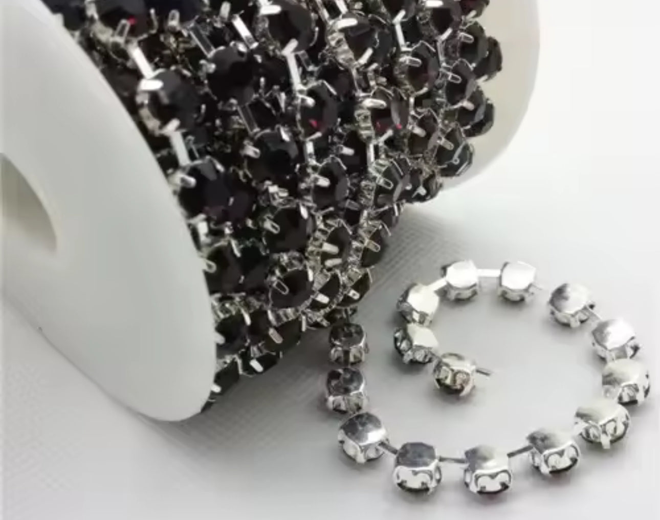 Rhinestones Chain silver claw for clothes sewing Jewelry making  6mm,8mm crystal ab strass trimming