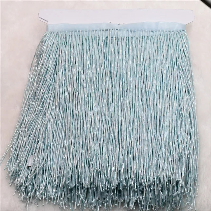 5 Yards 15cm Beaded Tassel Fringe Handmade Trimming for Costumes Dresses Crafts Sew on Decorative Edge