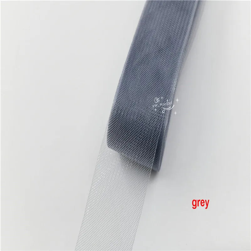 5cm 7.5cm plyester Mesh Ribbon Hard Stiff Flat Plain Crinolines Horsehair Fabric Multiple Widths  Hat And Skirt Making